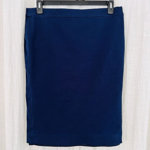 J. Crew Navy Blue Re-Imagined Fair Trade Fully Lined Pencil Skirt - Size 16 Tall - Picture 1 of 10